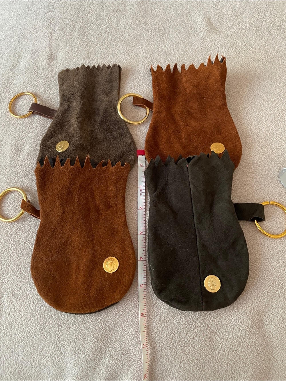 Suede Ring Pouches - Brown & Black